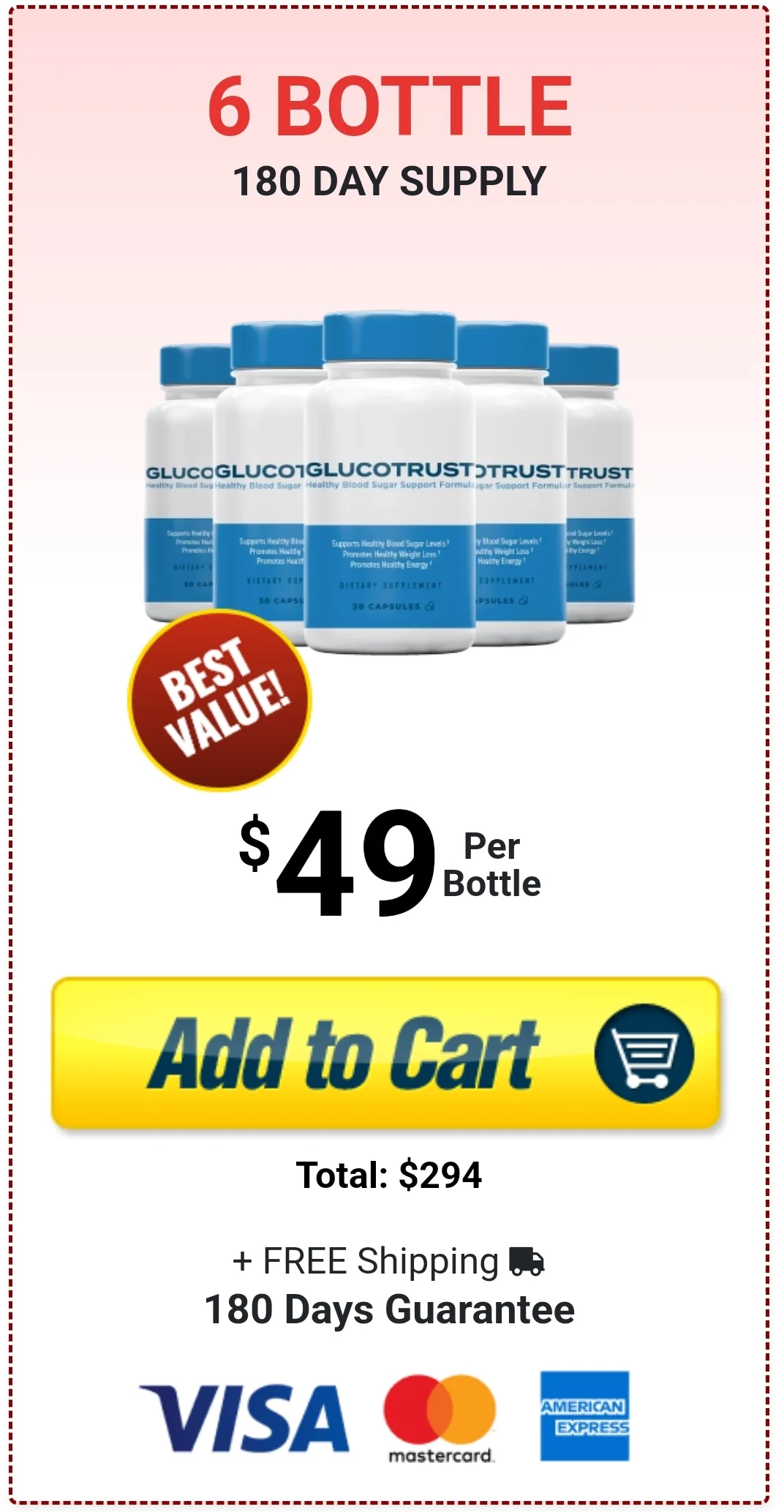 GlucoTrust™ 6 bottles pricing